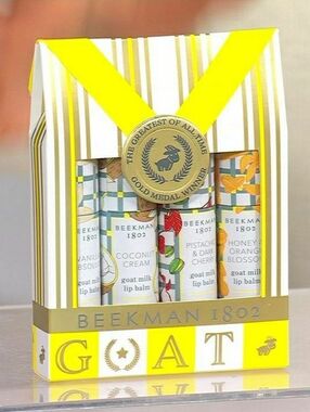 4PC💖Lip Need💖BNIB Beekman Fullsize 4PC Scented Goat Milk Lip Balm Set!$40Ret!